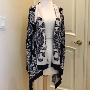 Allie & Rob navy/ cream cardigan sweater
